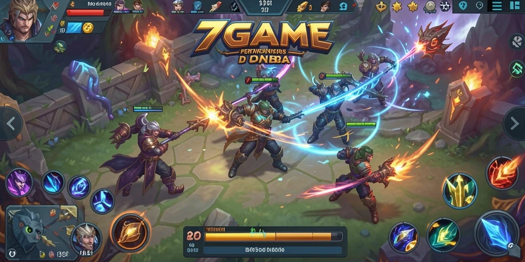 Tangkapan layar gameplay di <strong>7GAME</strong> menunjukkan aksi tim yang dinamis dan mengesankan.