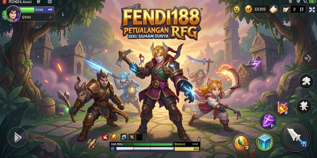 Screenshot gameplay FENDI188 menampilkan pertarungan seru di dunia fantasi.