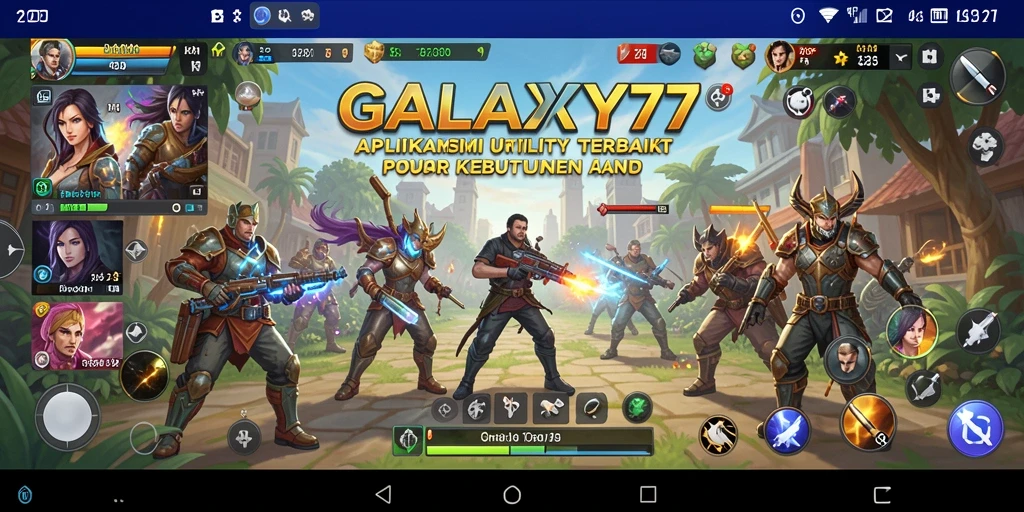 Tampilan utama GALAXY77 dengan fitur utility yang lengkap.