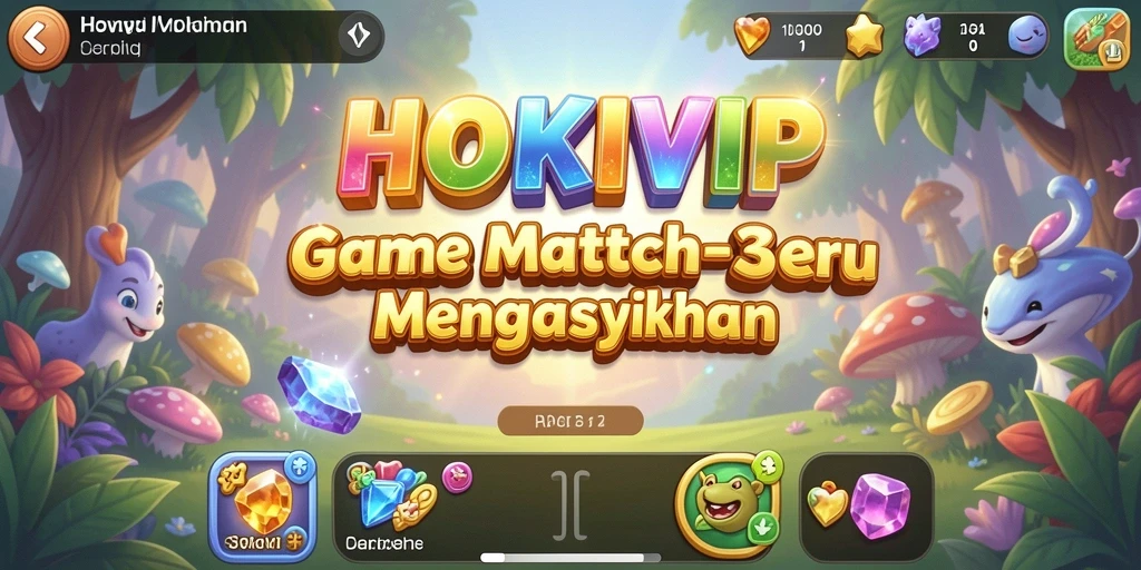 Screenshot gameplay HOKIVIP dengan aksi Match-3 yang seru.