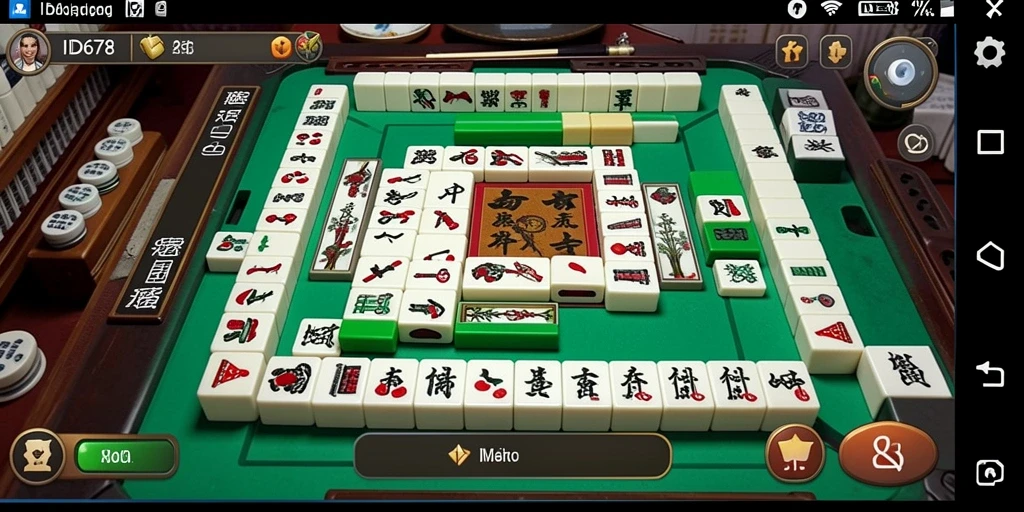 Tampilan utama gameplay ID678 yang menampilkan ubin Mahjong.
