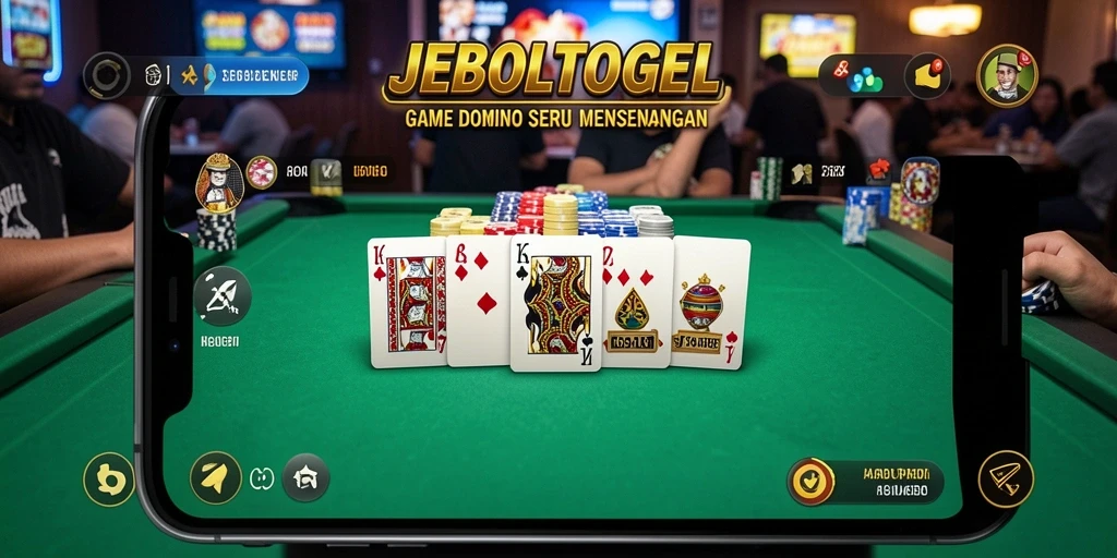 Screenshot gameplay JEBOLTOGEL yang menampilkan suasana seru bermain Domino.