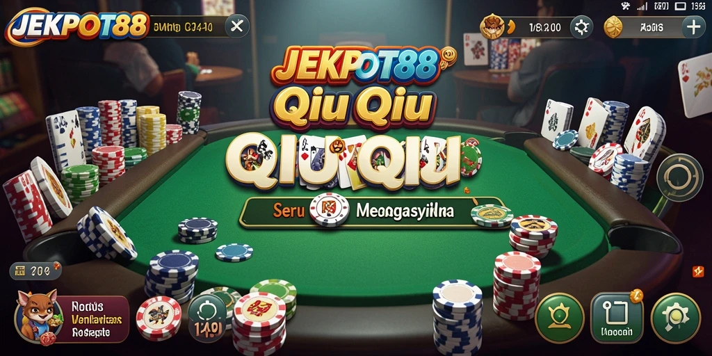 Tampilan seru dan mengasyikkan dari gameplay QiuQiu JEKPOT88.