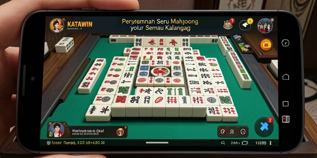 Tampilan gameplay KATAWIN yang memukau dalam permainan Mahjong.