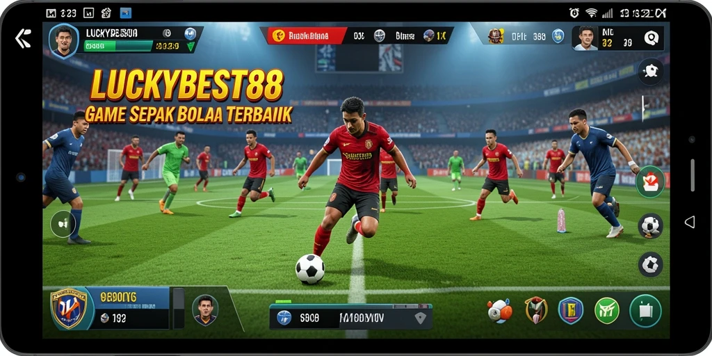 Tampilan menarik dari gameplay LUCKYBEST88 dengan aksi sepak bola yang mendebarkan.