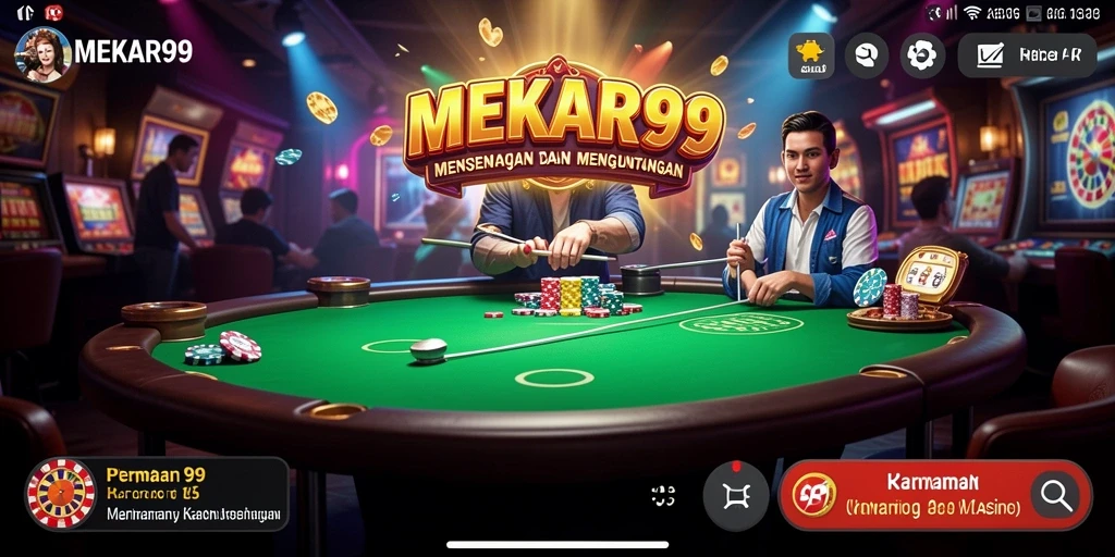 Screenshot utama MEKAR99 menampilkan gameplay yang menarik dan seru.