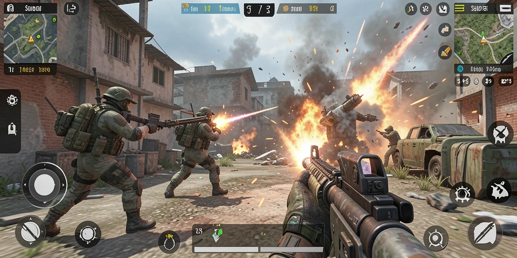 Screenshot S13 menampilkan aksi pertempuran yang intens dalam mode TPS.