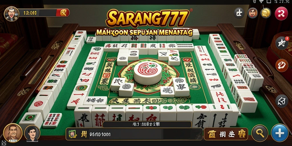 Tampilan gameplay SARANG777 dengan ubin Mahjong yang menantang.