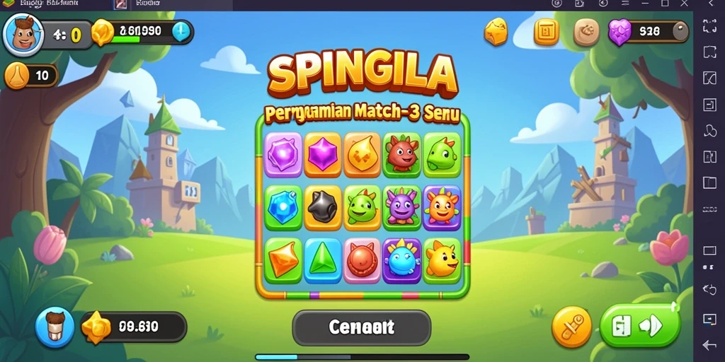Tampak gameplay SPINGILA yang seru dan menantang dalam genre Match-3.